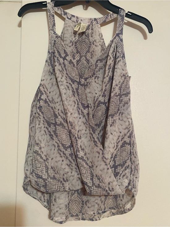 Japna Tops - Size Small Japna Gray Snake-Print Halter Camisole high-low sheer evening office